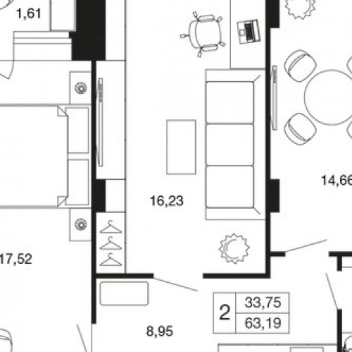 2-комн квартира Наро-Фоминский городской округ, улица Чкалова