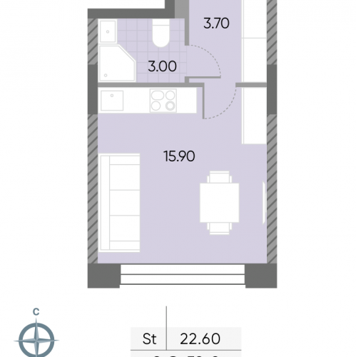 Студия Борисовские Пруды ул,  д. 1