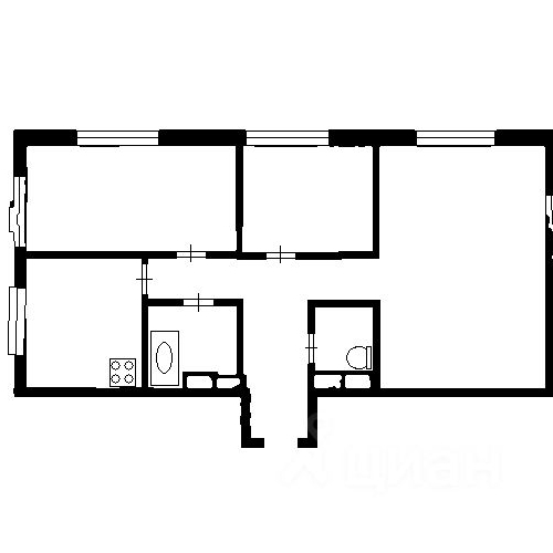 4-комн квартира улица Народного Ополчения, 3