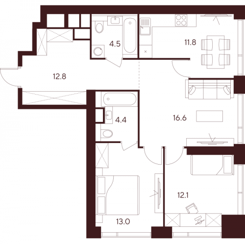 3-комн квартира Москва г., Куусинена ул.,  к. D1