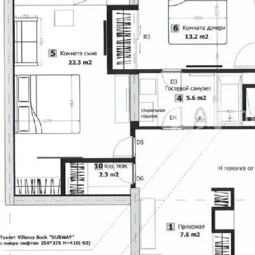 4-комн квартира Чапаевский переулок, 3