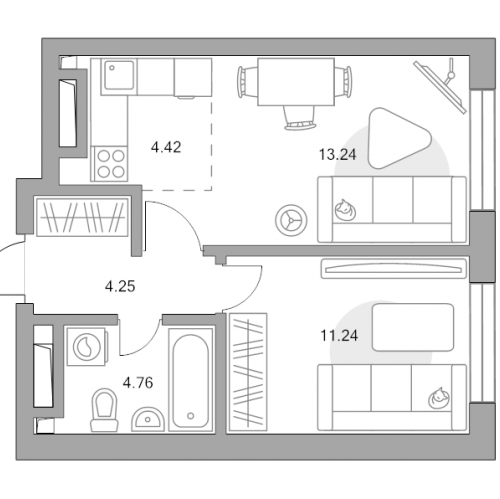 1-комн квартира Москва г., Верхнелихоборская ул.,  к. 1