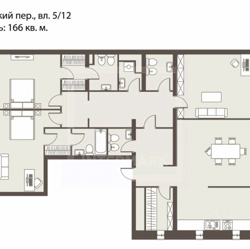 4-комн квартира Пожарский пер,  д. 3