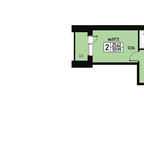 2-комн квартира улица Генерала Донскова, 27к5