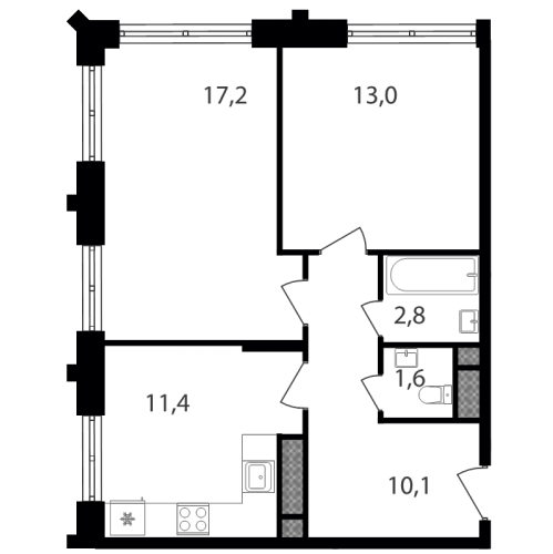2-комн квартира Москва г., Варшавское ш.,  к. 1