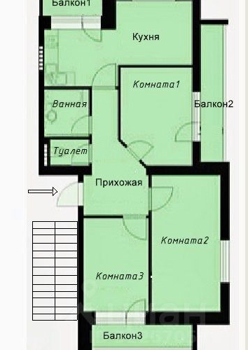 3-комн квартира Раменское, улица Березовая Роща, 9