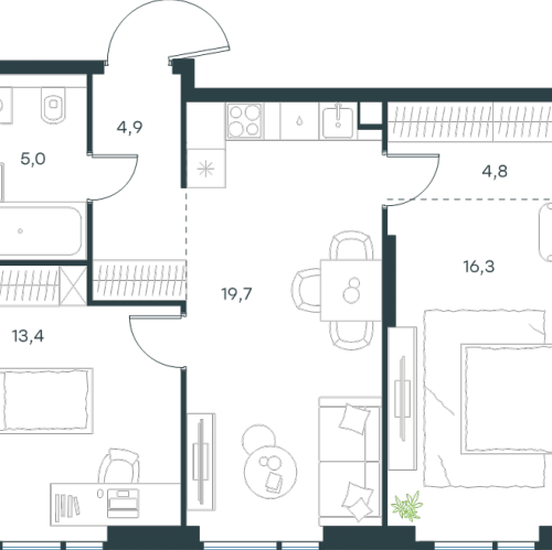2-комн квартира Москва г., Новопетровский проезд,  к. 3