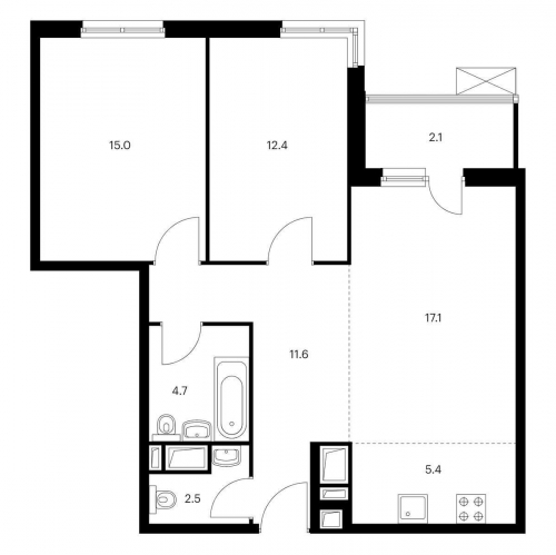 2-комн квартира ул. Муравская, 44к3