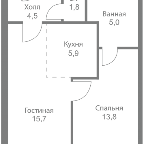 1-комн квартира Москва г., Сколковское ш.,  к. 4