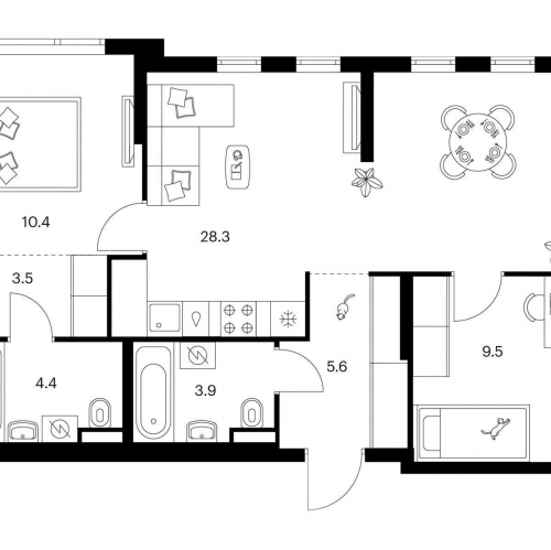 2-комн квартира Зелёный парк, корп. 5.2