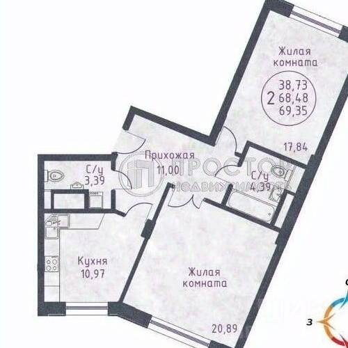 2-комн квартира Подольск, бульвар Бородинский, 12