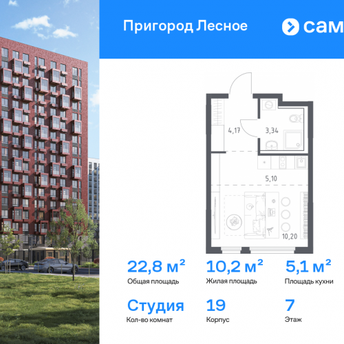 Студия Мисайлово д, микрорайон Пригород Лесное, к19
