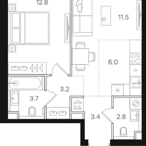 1-комн квартира Москва г., Открытое ш.,  к. 1