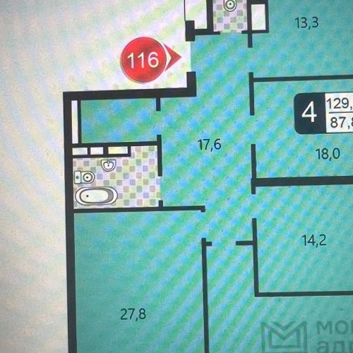 4-комн квартира Береговой проезд, 1Б