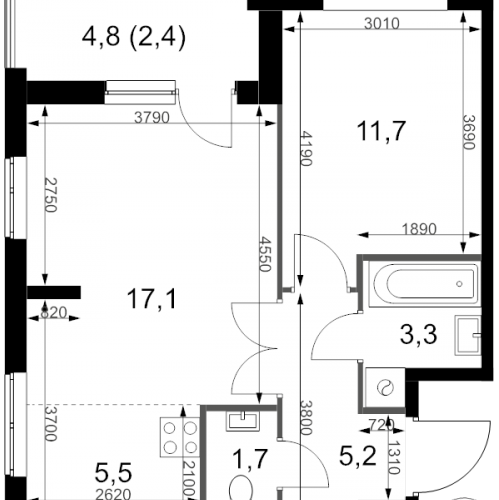 1-комн квартира Москва г., Амурская ул.,  к. 3