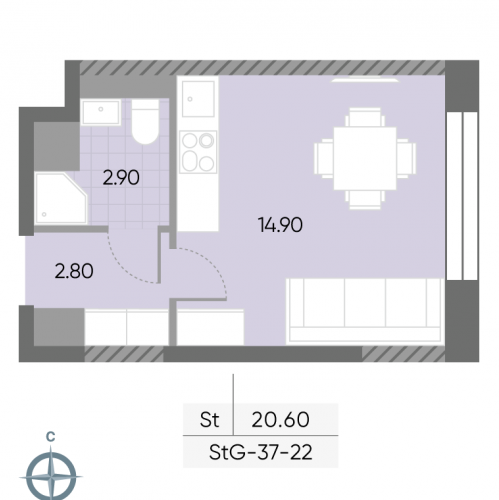 Студия Борисовские Пруды улица, д.1