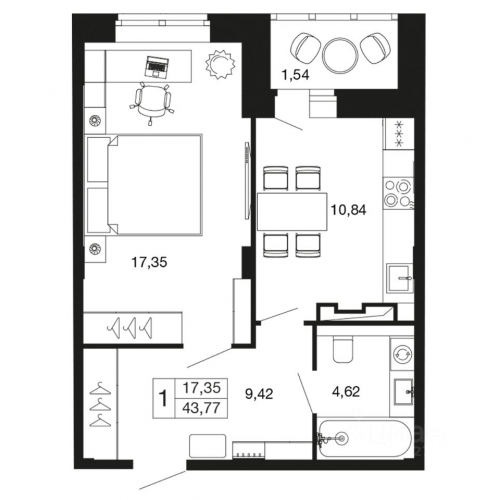 1-комн квартира Апрелевка, ул Танкистов,  д. 4