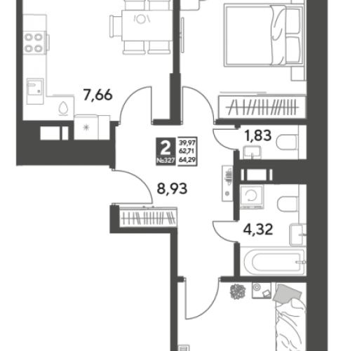 2-комн квартира Пушкино г., Зелёная Роща ул.,  к. 11