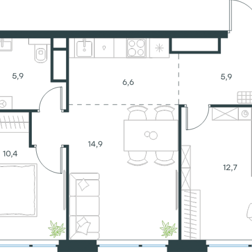 2-комн квартира Москва г., Озерная ул.,  к. 8