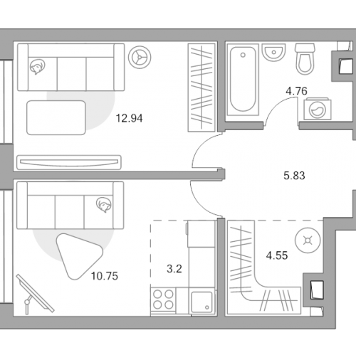 1-комн квартира Москва г., Верхнелихоборская ул.,  к. 1
